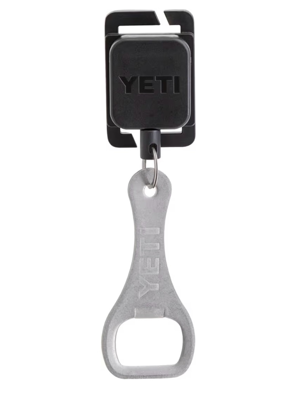 Yeti Black Clip with Silver Bottle Opener Keychain